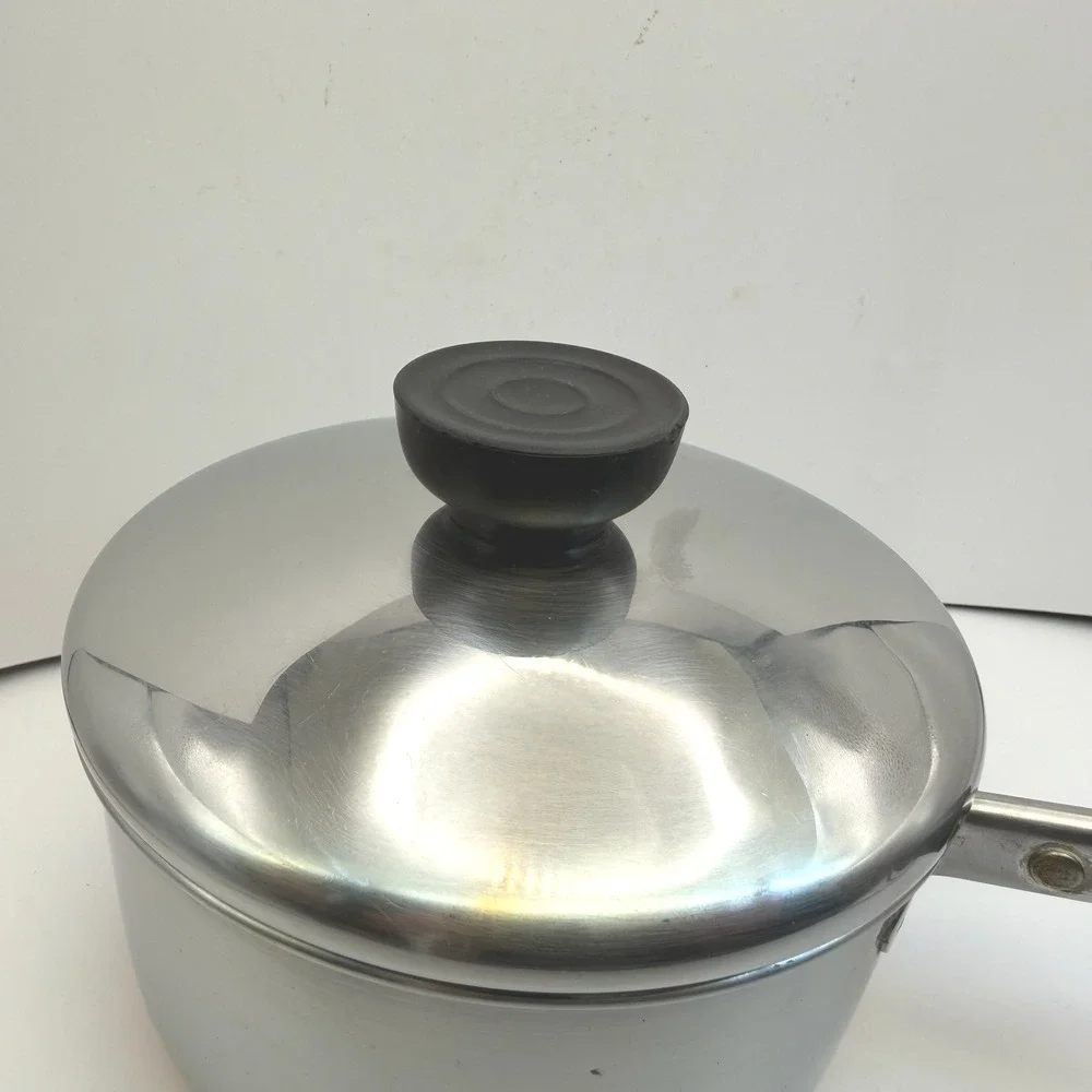 Vintage Revere Ware Double Ring Clinton IL 1 Qt Copper Clad Saucepan w Lid